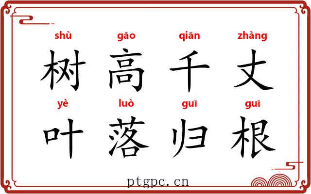 树高千丈，叶落归根