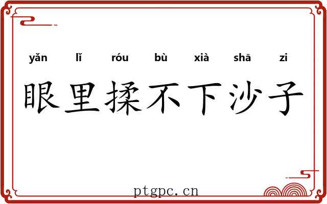 眼里揉不下沙子