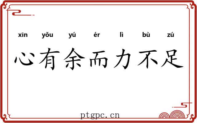 心有余而力不足