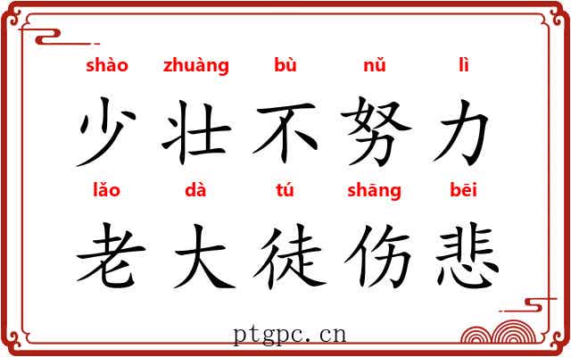 少壮不努力，老大徒伤悲