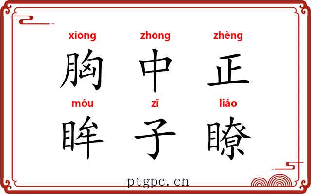胸中正，眸子瞭
