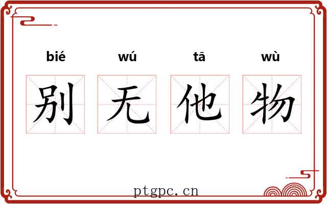 别无他物