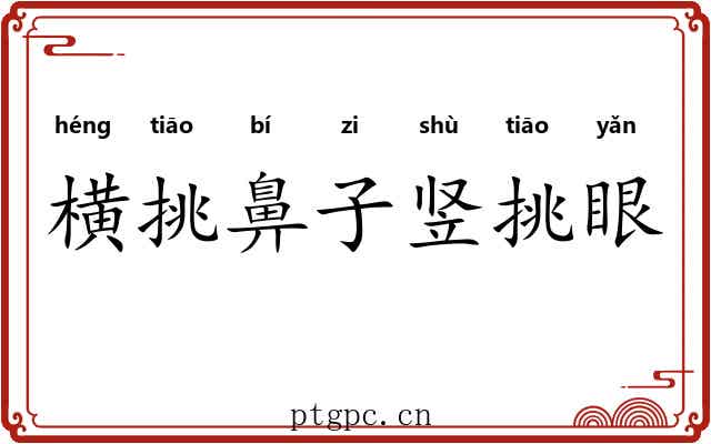 横挑鼻子竖挑眼