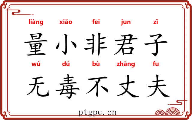 量小非君子，无毒不丈夫