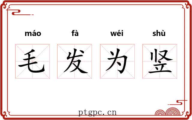 毛发为竖