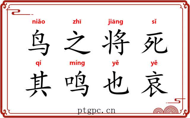 鸟之将死，其鸣也哀