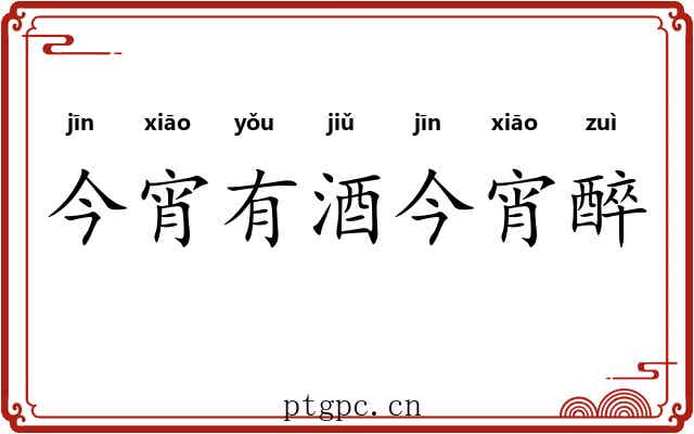 今宵有酒今宵醉