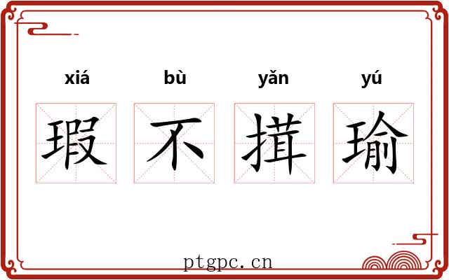 瑕不搑瑜