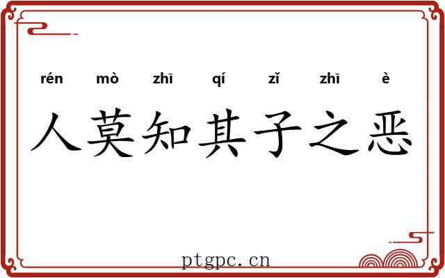 人莫知其子之恶