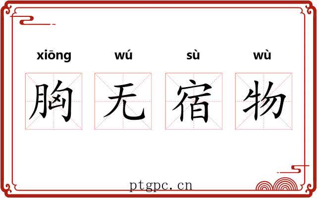 胸无宿物