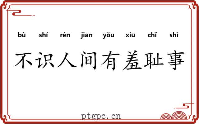 不识人间有羞耻事