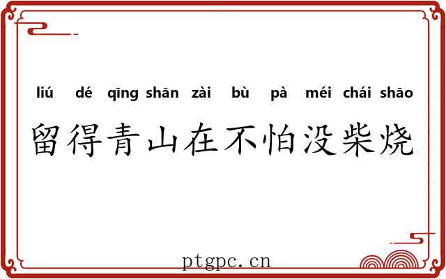 留得青山在不怕没柴烧