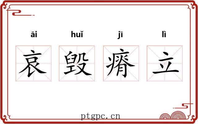 哀毁瘠立