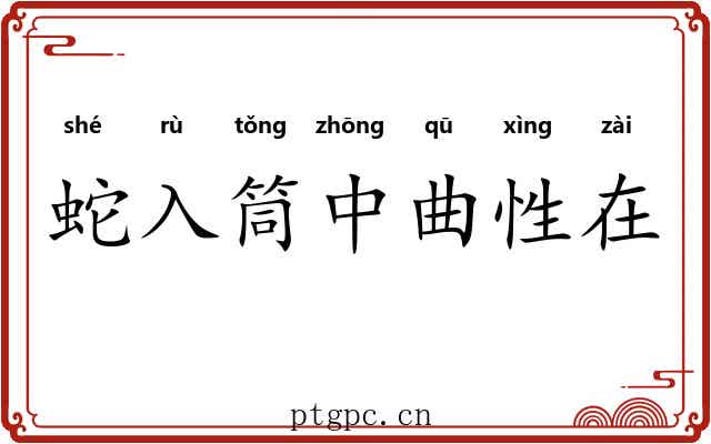 蛇入筒中曲性在