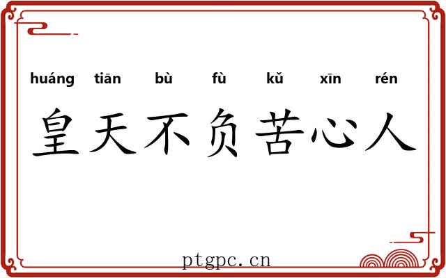 皇天不负苦心人