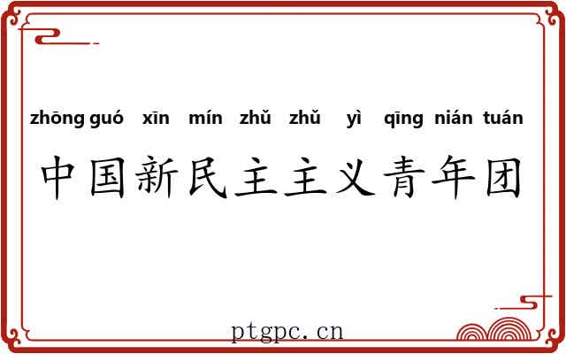 中国新民主主义青年团 中国新民主主义青年团