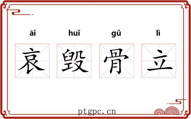哀毁骨立 哀毁骨立