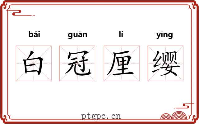 白冠厘缨 白冠厘缨