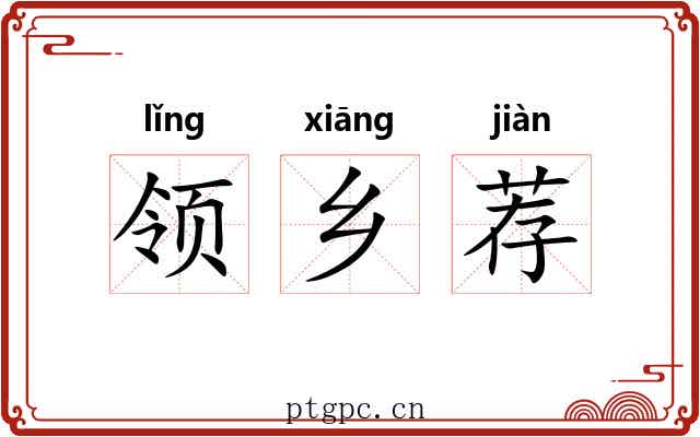领乡荐 领乡荐
