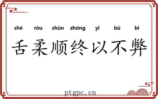 舌柔顺终以不弊