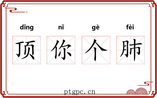 顶你个肺 顶你个肺
