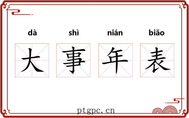 大事年表 大事年表