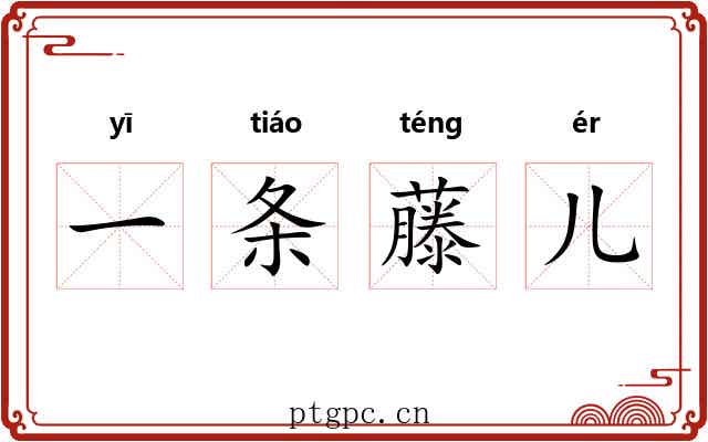 一条藤儿 一条藤儿