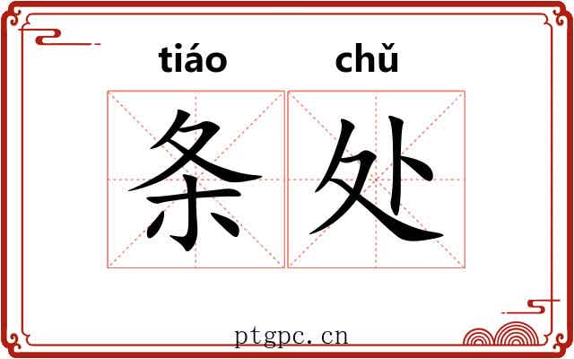 条处 条处