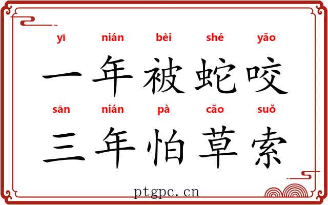 一年被蛇咬,三年怕草索 一年被蛇咬,三年怕草索