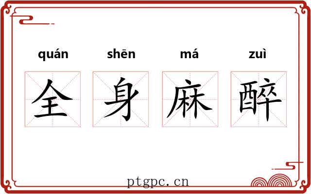 全身麻醉 全身麻醉