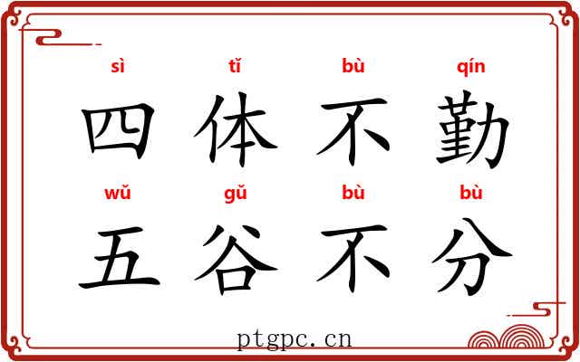 四体不勤，五谷不分