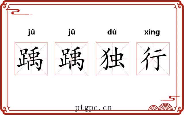 踽踽独行 踽踽独行