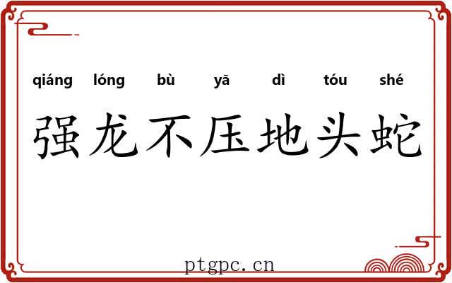 强龙不压地头蛇 强龙不压地头蛇